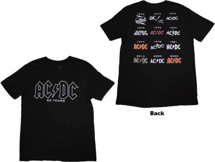 AC/DC Unisex T-Shirt - Logo History (Back Print)