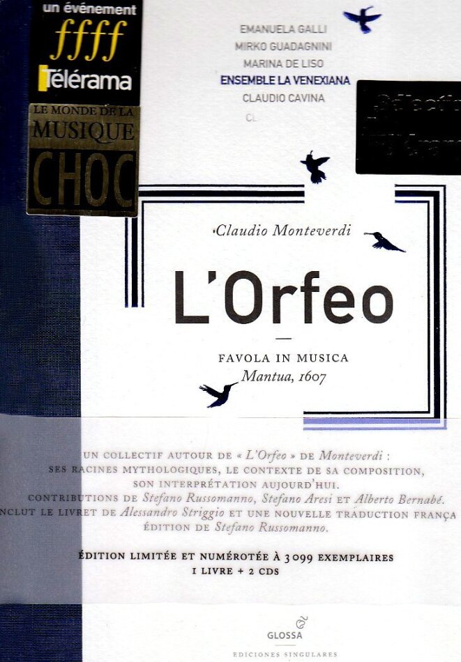 La Venexiana, Guadagnini, Claudio Monteverdi (1567-1643) & Claudio Cavina - L'Orfeo 2 CDs + Buch
