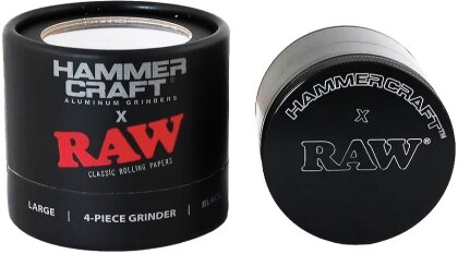HAMMERCRAFT X RAW Aluminium Grinder M Black 4parts 55mm