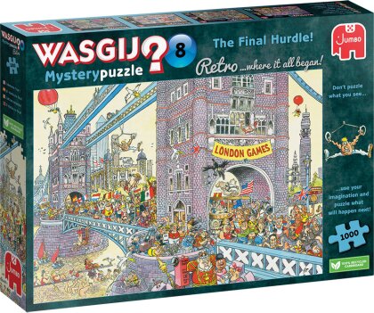 Puzzle Wasgij Retro Mystery 8 - The Final Hurdle, 1000 Teile,