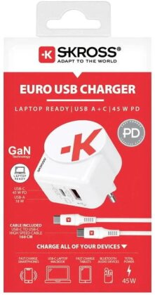 Skross - Charger USB AC45PD + Câble USB C