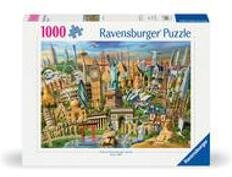 Ravensburger Puzzle 12000332 - Sehenswürdigkeiten weltweit - 1000 Teile Puzzle für Erwachsene und Kinder ab 14 Jahren, Motiv mit Big Ben, Freiheitsstatue und mehr