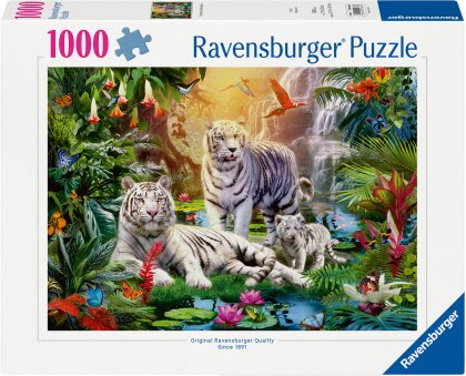 Ravensburger Puzzle 12000886 - Familie der Weißen Tiger - 1000 Teile Puzzle für Erwachsene und Kinder ab 14 Jahren