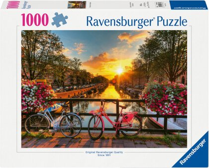 Ravensburger Puzzle 12000662 1000 Teile Fahrräder in Amsterdam - Farbenfrohes Puzzle für Erwachsene und Kinder in bewährter Ravensburger Qualität
