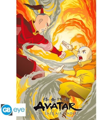Poster - Aang vs Zuko - Avatar le dernier maître de l'air - roulé filmé - 91.5 cm
