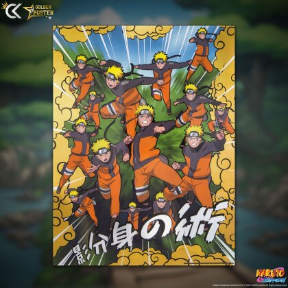 Golden Poster - Multi Clonage - Naruto Shippuden - 40 cm