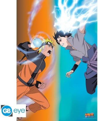 Poster - Naruto vs Sasuke - Naruto Shippuden - roulé filmé - 91.5 cm