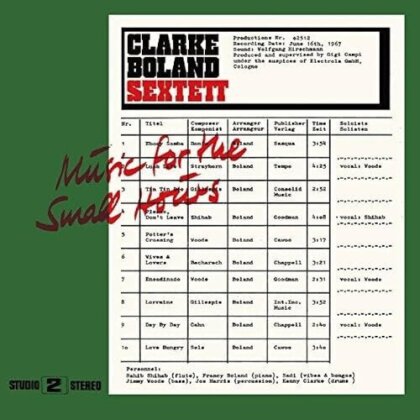 Clarke-Boland Sextett - Music For The Small Hours (2024 Reissue, Groove Diggers, LP)
