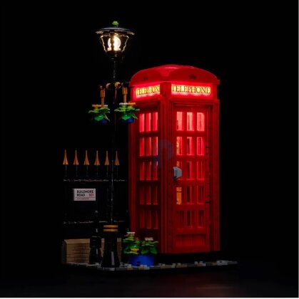 Light My Bricks - Kit di illuminazione a LED per LEGO® 21347 Cabina telefonica rossa di Londra