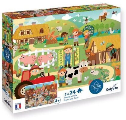 Calypto Bauernhof & Stadt 2x24 Teile Puzzle