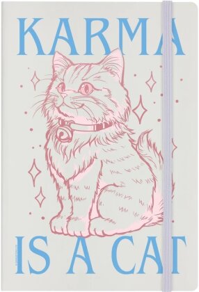Karma Is A Cat - Cream Notebook