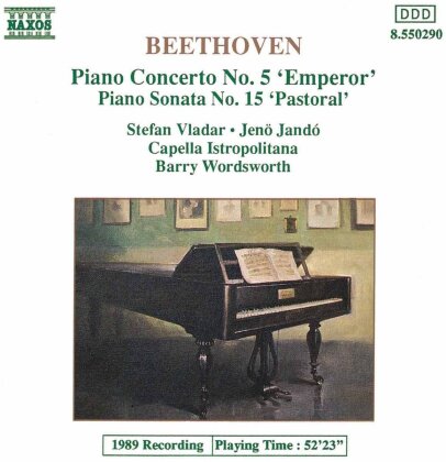 Ludwig van Beethoven (1770-1827), Barry Wordsworth, Stefan Vladar, Jeno Jandó & Capella Istropolitana - Piano Concerto No. 5 'Emperor' / Piano Sonata No. 15 'Pastoral'