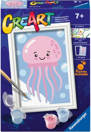 CreArt Friendly Jellyfish, d/f/i - Malen nach Zahlen, 8.5x12 cm,