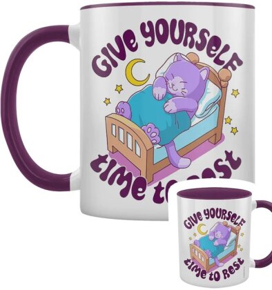 Give Yourself Time To Rest - Purple Inner 2-Tone Mug