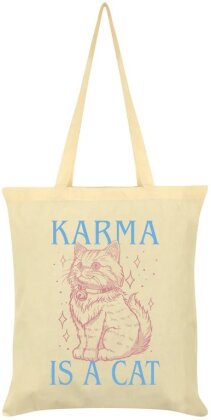 Karma Is A Cat - Cream Tote Bag