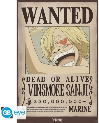 Poster - Wanted Sanji - One Piece - roulé filmé - 91.5 cm