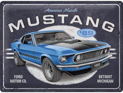 Ford - Mustang 1969 Blue Blechschild