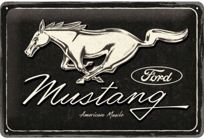 Ford Mustang - Horse Logo Black Blechschild