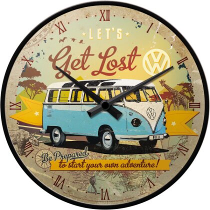VW Bulli: Let's Get Lost - Wanduhr