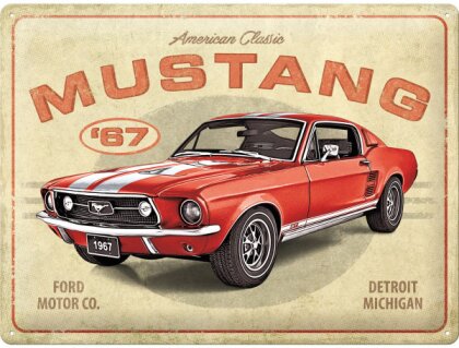Ford Mustang - GT 1967 Red Blechschild