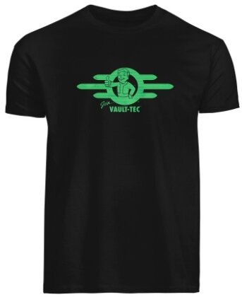 Fallout T-Shirt "Join Vault-Tec Te" glow-in-the-dark Black S