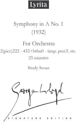 George LLoyd (1913-1998) - Symphony No. 1 - Study Score (Signature Edition)