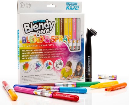 Blendy Pens 24 Farben - 24 Filzsitfte, 12 Mischkammern,