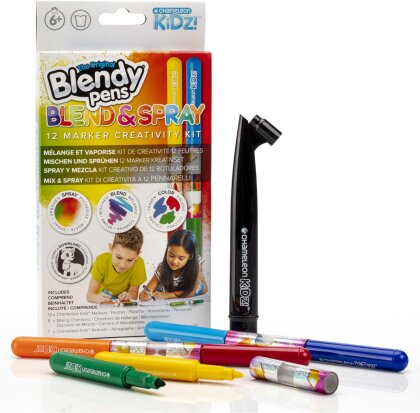 Blendy Pens 12 Farben - 12 Filzsitfte, 6 Mischkammern,