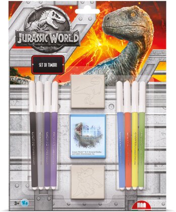 Stempelset Jurassic World 11 - Teile, 2 Stempel, 8 Filzstifte,
