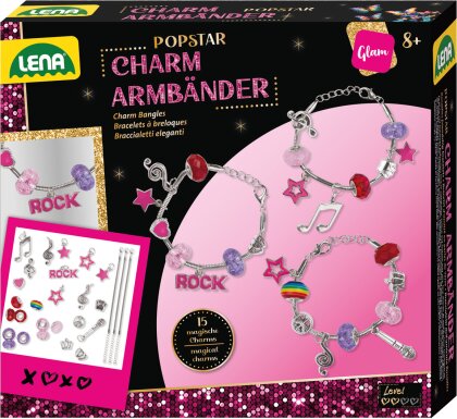 Charm Armbänder Popstar - 3 Armbänder, Perlen, Charms,