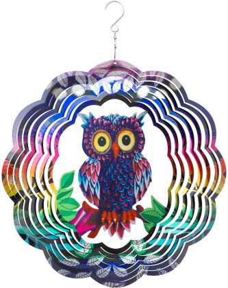 Windspiel Metall Flashy Owl - Hängewindspiel, Ø 30 cm,