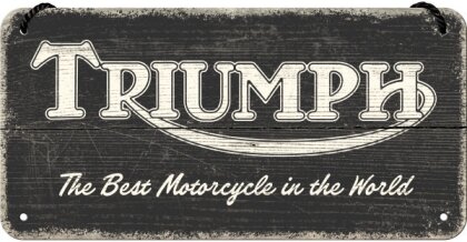 Triumph - Logo Black Wood Hängeschild