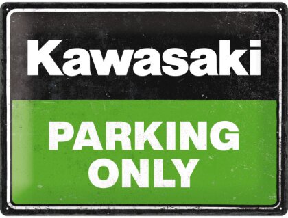 Kawasaki - Parking Only Green 30x40cm Blechschild