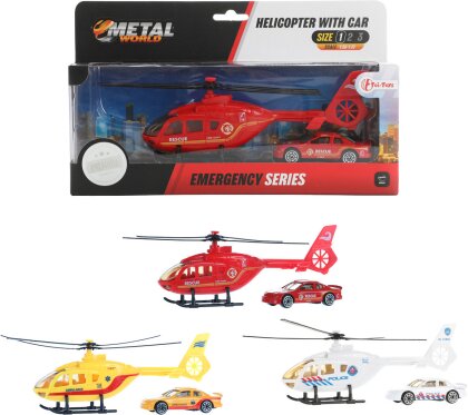 Helikopter mit Metallauto ass. - 3-fach ass., Freilauf, 25.5x15x5