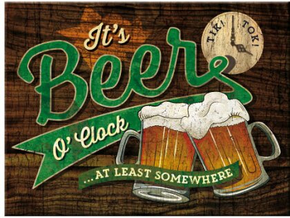 Beer O' Clock Glasses - Open Bar Blechschild