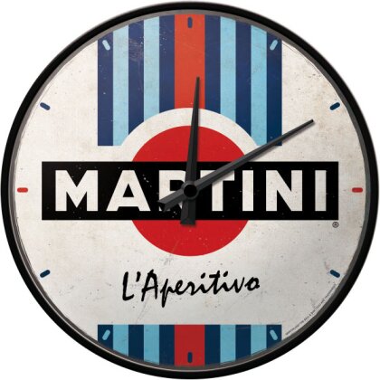 Martini - L'Aperitivo Racing Stripes Wanduhr