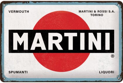 Martini - Logo White 30x40cm Blechschild