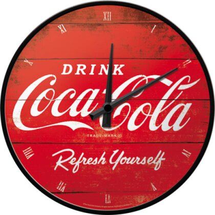 Coca-Cola - Logo Red Refresh Yourself Wanduhr