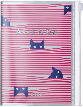 MARK'S 2024/2025 Taschenkalender A6 vertikal, Cats - Pink