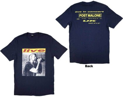 Post Malone Unisex T-Shirt - Live In Concert (Back Print & Ex-Tour)