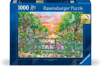Ravensburger Puzzle 12001089- Verträumte Fahrräder in Amsterdam - 1000 Teile Puzzle für Erwachsene ab 12 Jahren