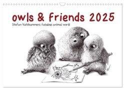 owls & friends 2025 (Wall Calendar 2025 DIN A3 landscape) - CALVENDO 12 Month Wall Calendar