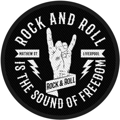 Rock Off Standard Woven Patch - Mathew St R&R Horns