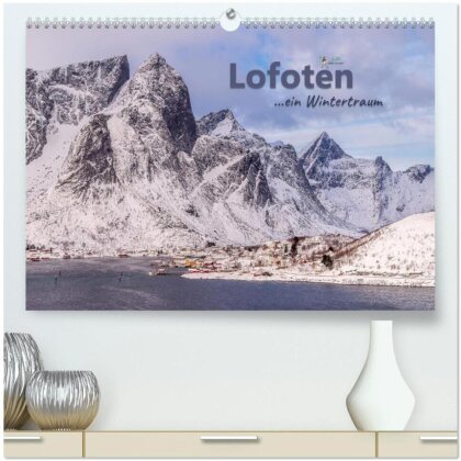 Lofoten ...ein Wintertraum (hochwertiger Premium Wandkalender 2025 DIN A2 quer) - Kunstdruck in Hochglanz