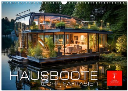 Hausboote Wohn Fantasien (Wandkalender 2025 DIN A3 quer) - CALVENDO Monatskalender