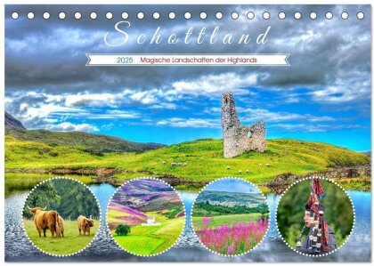 Schottland - Magische Landschaften der Highlands (Tischkalender 2025 DIN A5 quer), CALVENDO Monatskalender