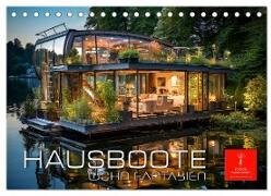 Hausboote Wohn Fantasien (Tischkalender 2025 DIN A5 quer) - CALVENDO Monatskalender