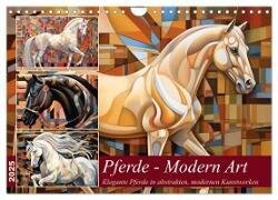 Pferde - Modern Art (Wandkalender 2025 DIN A4 quer), CALVENDO Monatskalender