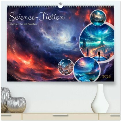 SCIENCE-FICTION Leben auf fernen Planeten (hochwertiger Premium Wandkalender 2025 DIN A2 quer) - Kunstdruck in Hochglanz