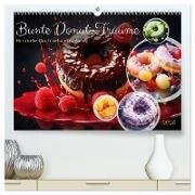 Bunte Donut-Träume - Himmlischer Geschmack aus Krapfenteig (hochwertiger Premium Wandkalender 2025 DIN A2 quer), Kunstdruck in Hochglanz